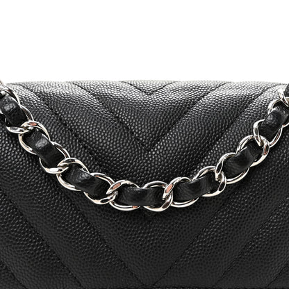 Chanel Caviar Chevron Quilted Mini Rectangular Flap Black 8 of 10