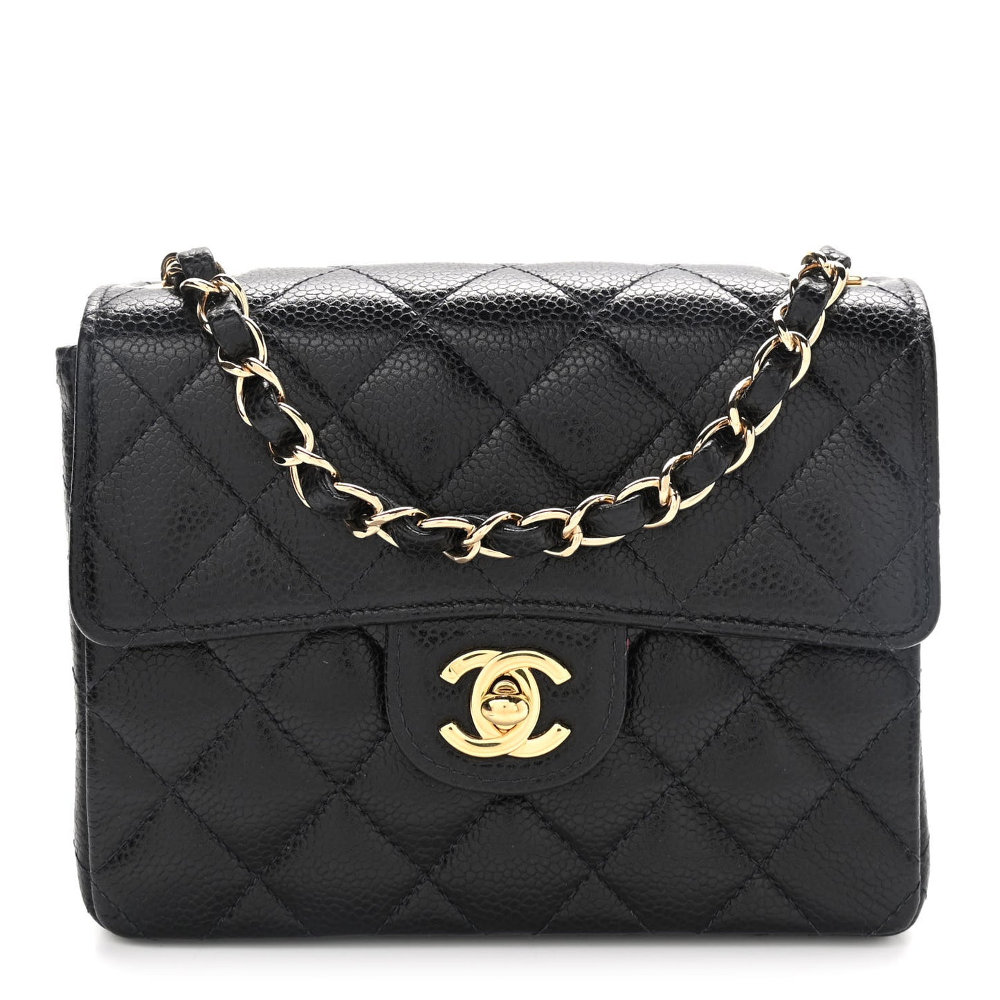 Caviar Quilted Mini Square Flap Black