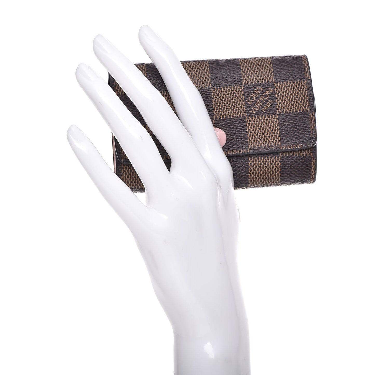 Damier Ebene Multicles 6 Key Holder Rose Ballerine