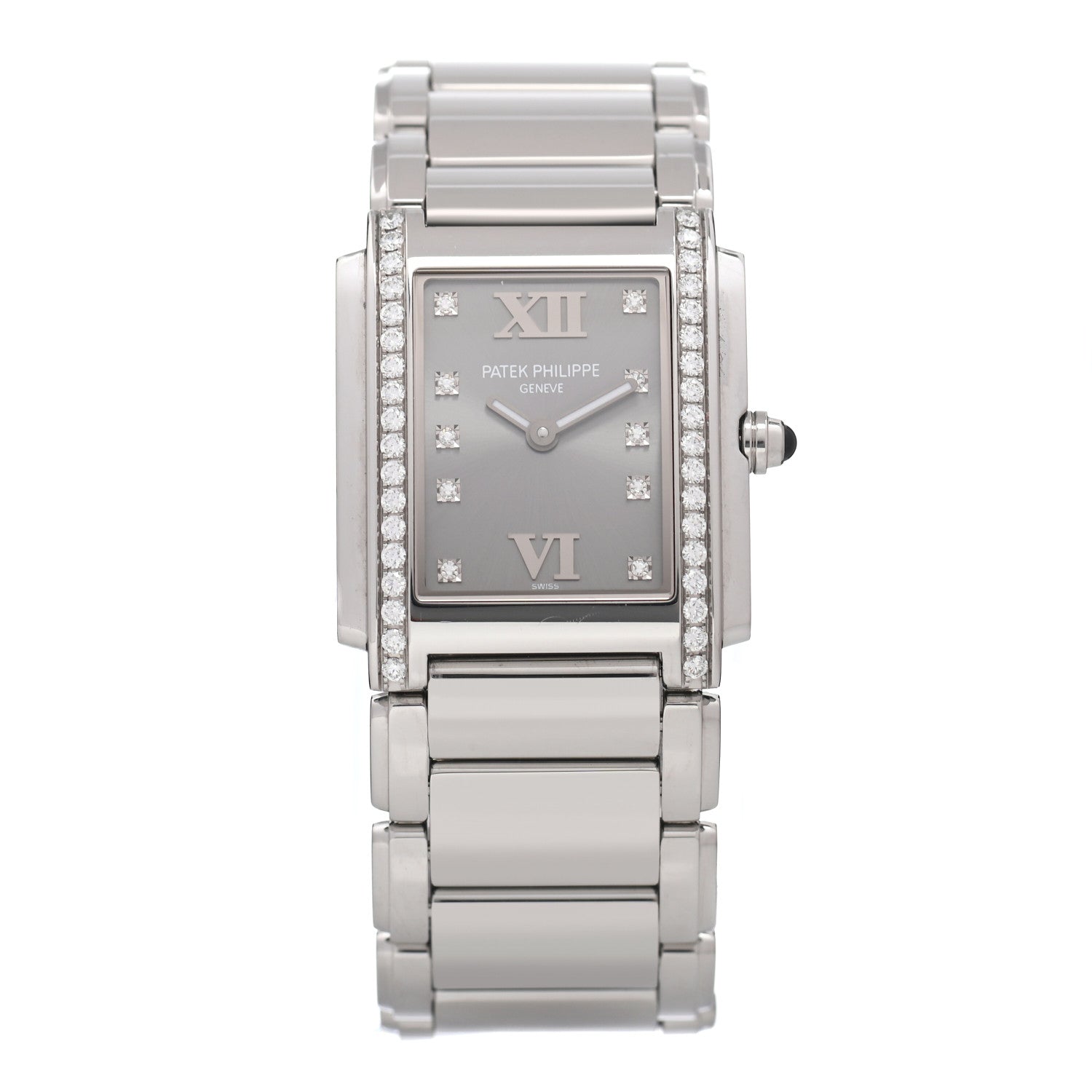 Patek Philippe Stainless Steel Diamond 25mm Twenty-4 Quartz Watch Eternal Gray 4910/010 1 of 4