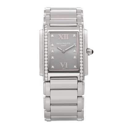 Patek Philippe Stainless Steel Diamond 25mm Twenty-4 Quartz Watch Eternal Gray 4910/010 1 of 4