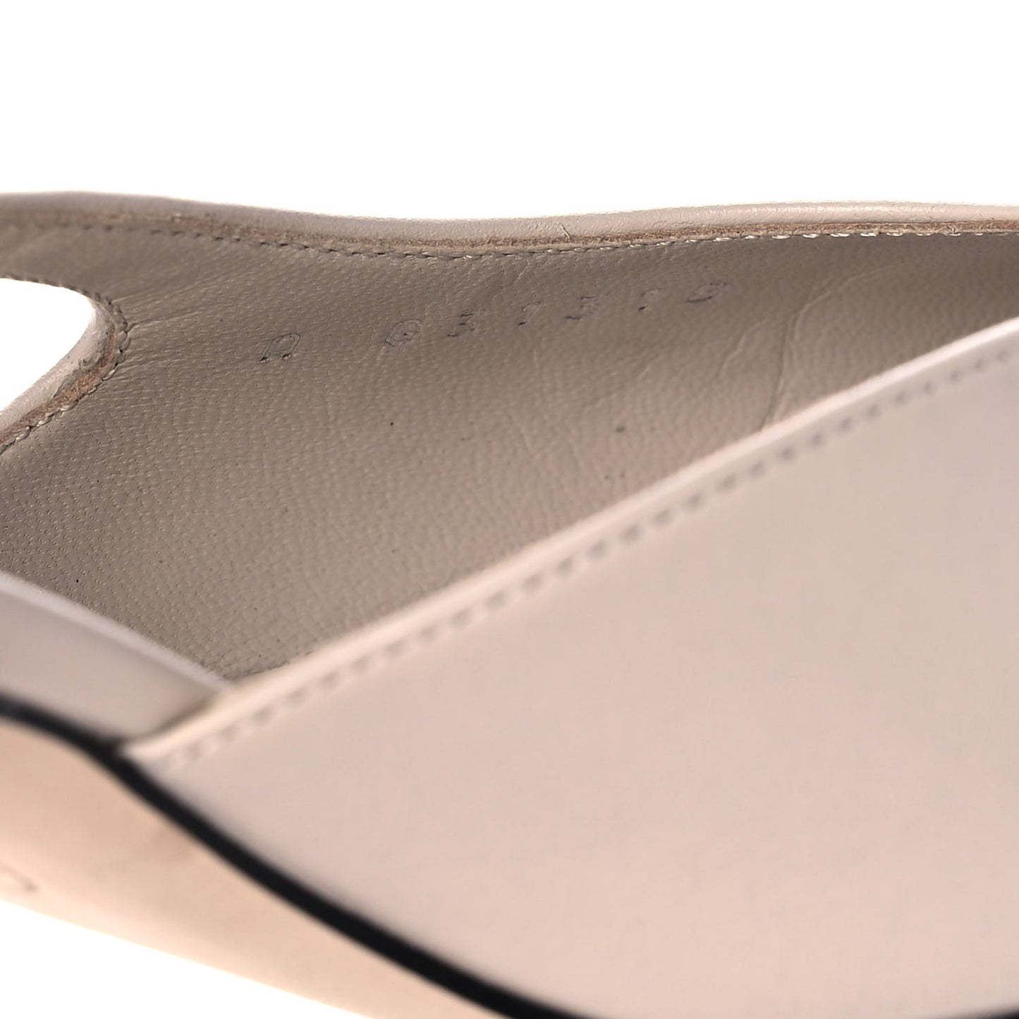 Goatskin Grosgrain Cap Toe CC Slingback Pumps 37.5 Beige Black