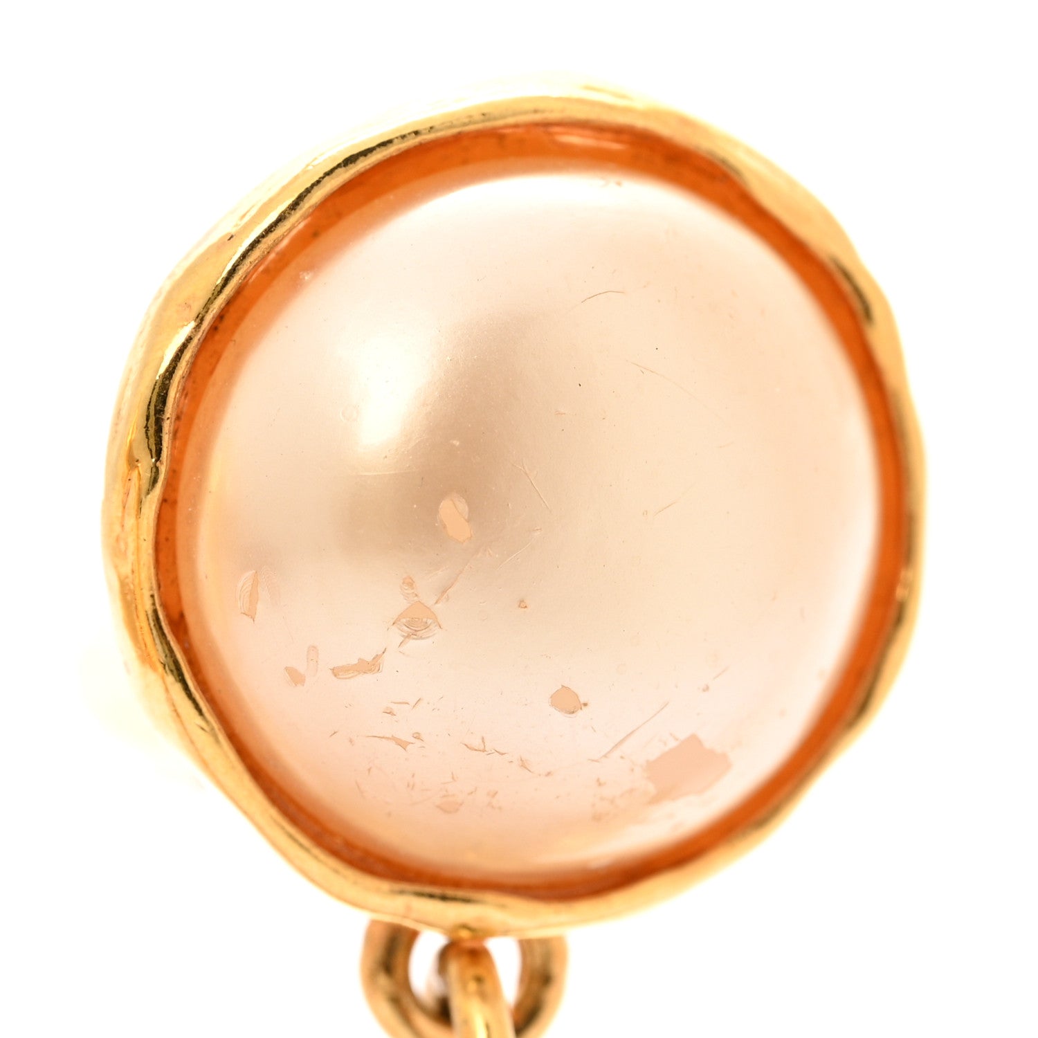 Chanel Pearl Crystal CC Drop Clip On Earrings Gold 7 of 8