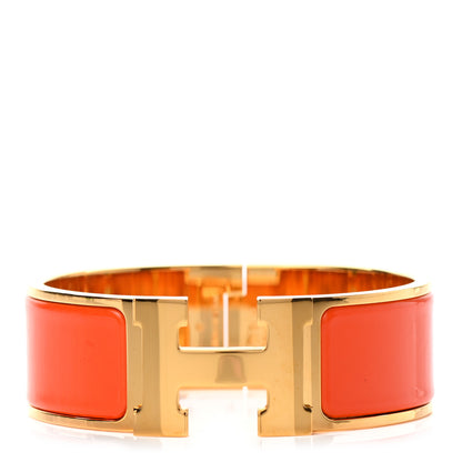 Hermes Enamel Wide Clic Clac H Bracelet PM Orange 1 of 5