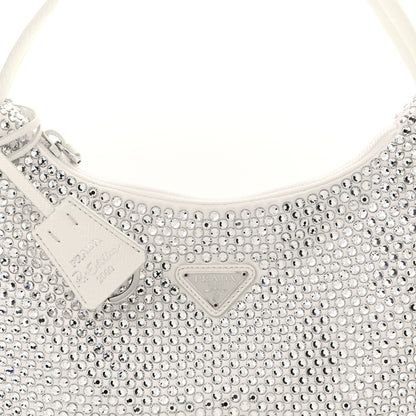 Prada Satin Crystal Mini Re-Edition 2000 Bag White 8 of 11