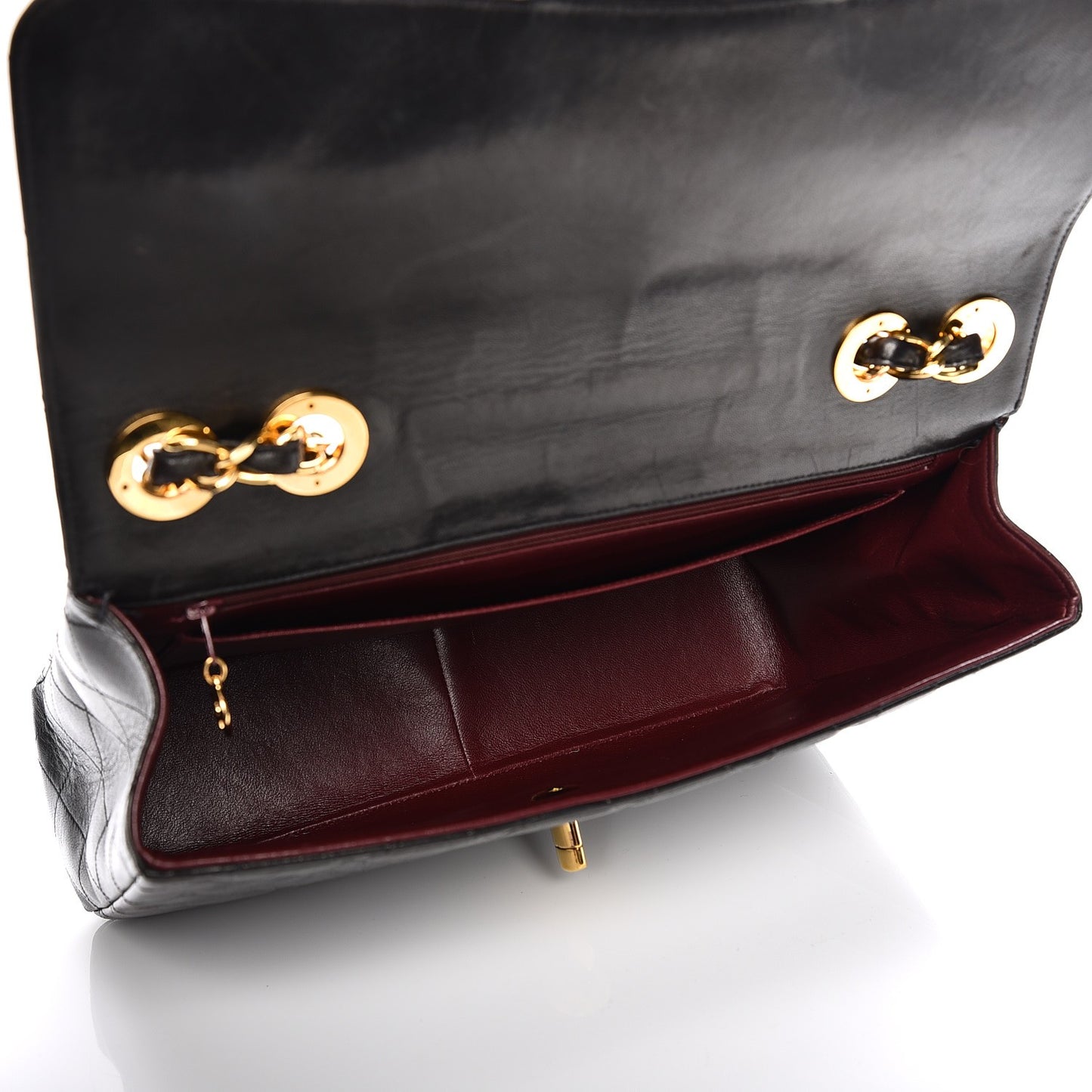 Lambskin Quilted Jumbo Single Flap Black