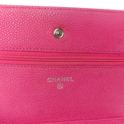 Chanel Iridescent Caviar Quilted Wallet on Chain WOC Pink 6 of 13