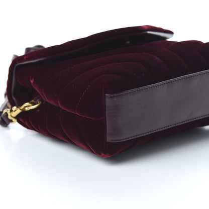 Saint Laurent Velvet Y Quilted Monogram Toy Loulou Crossbody Bag French Burgundy 7 of 10