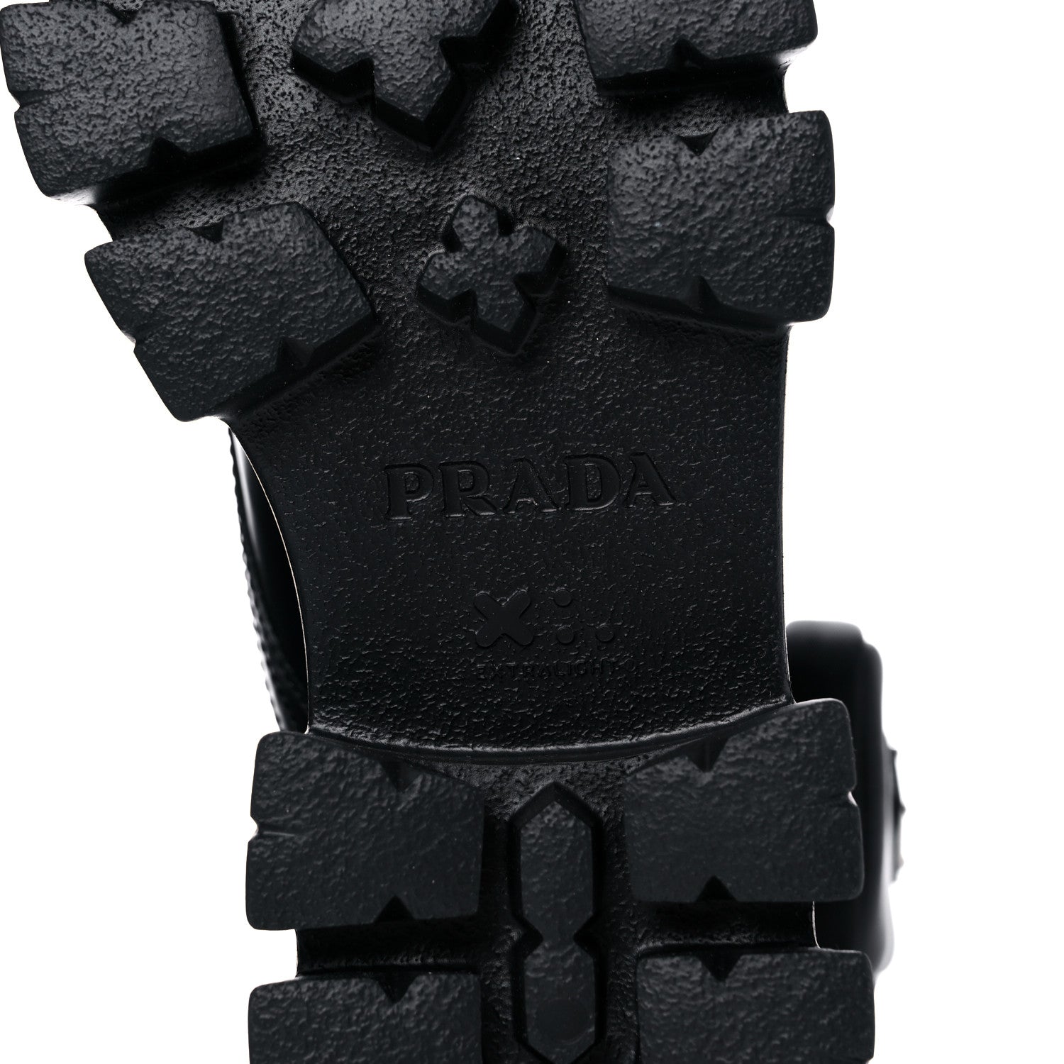 Prada Spazzolato Rois Re-Nylon Metal Triangle Logo Monolith Pouch Pocket 55mm Boots 38 Black 6 of 15