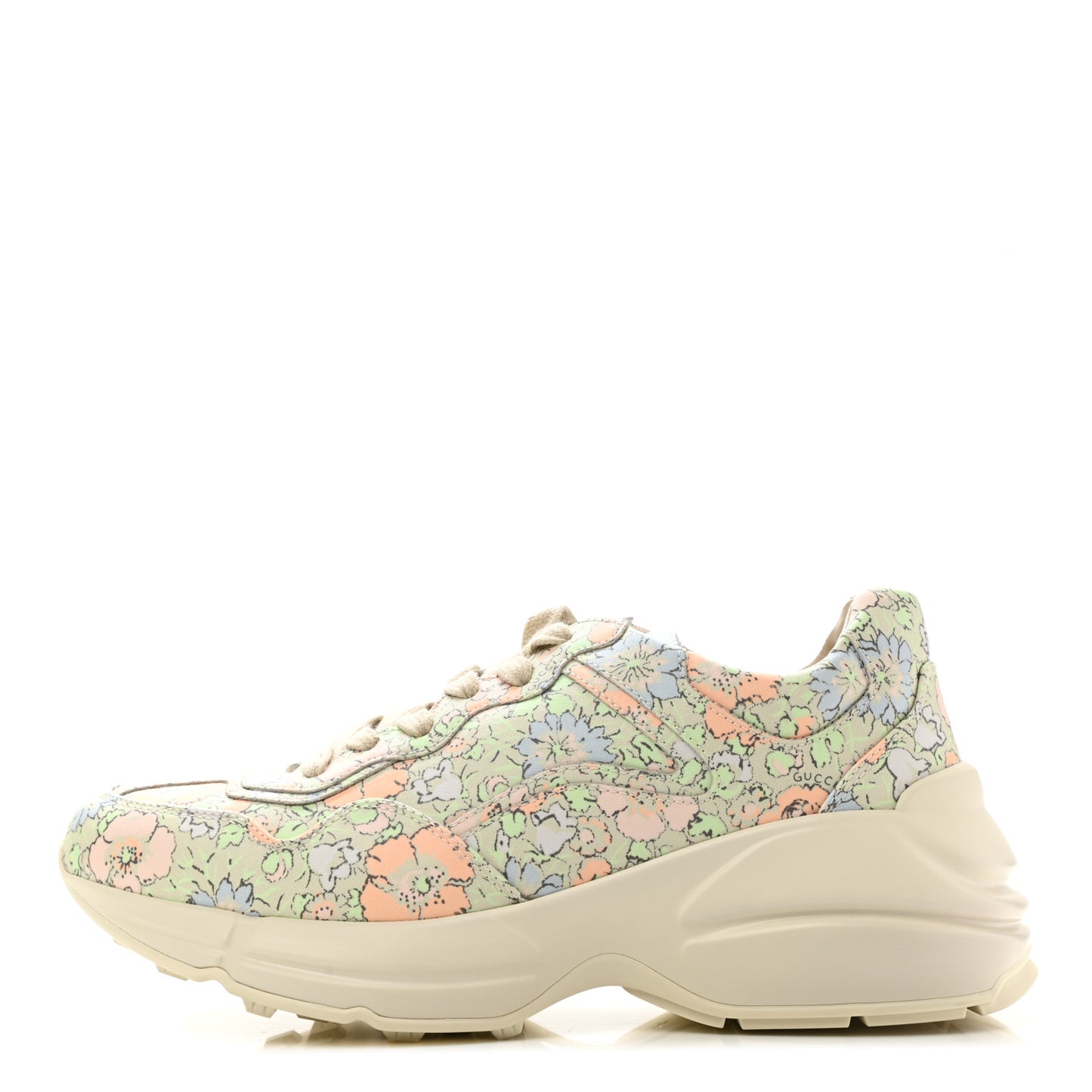 X LIBERTY OF LONDON Calfskin Infinity Tracy Womens Rhyton Sneakers 37.5 Mint Peach
