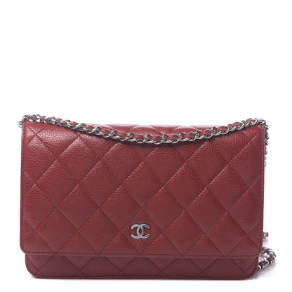 Chanel Caviar Quilted Wallet on Chain WOC Red 1 of 11