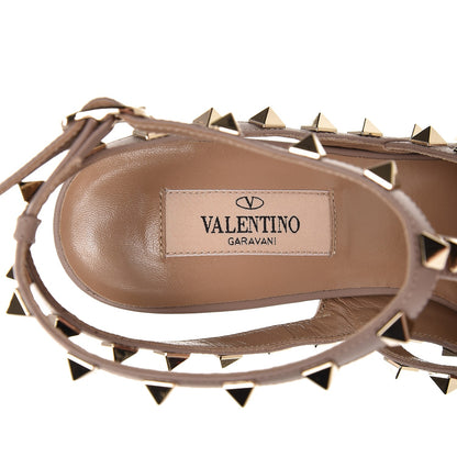 Valentino Garavani Nappa Rockstud Ankle Strap Pumps 38.5 Black Poudre 5 of 7