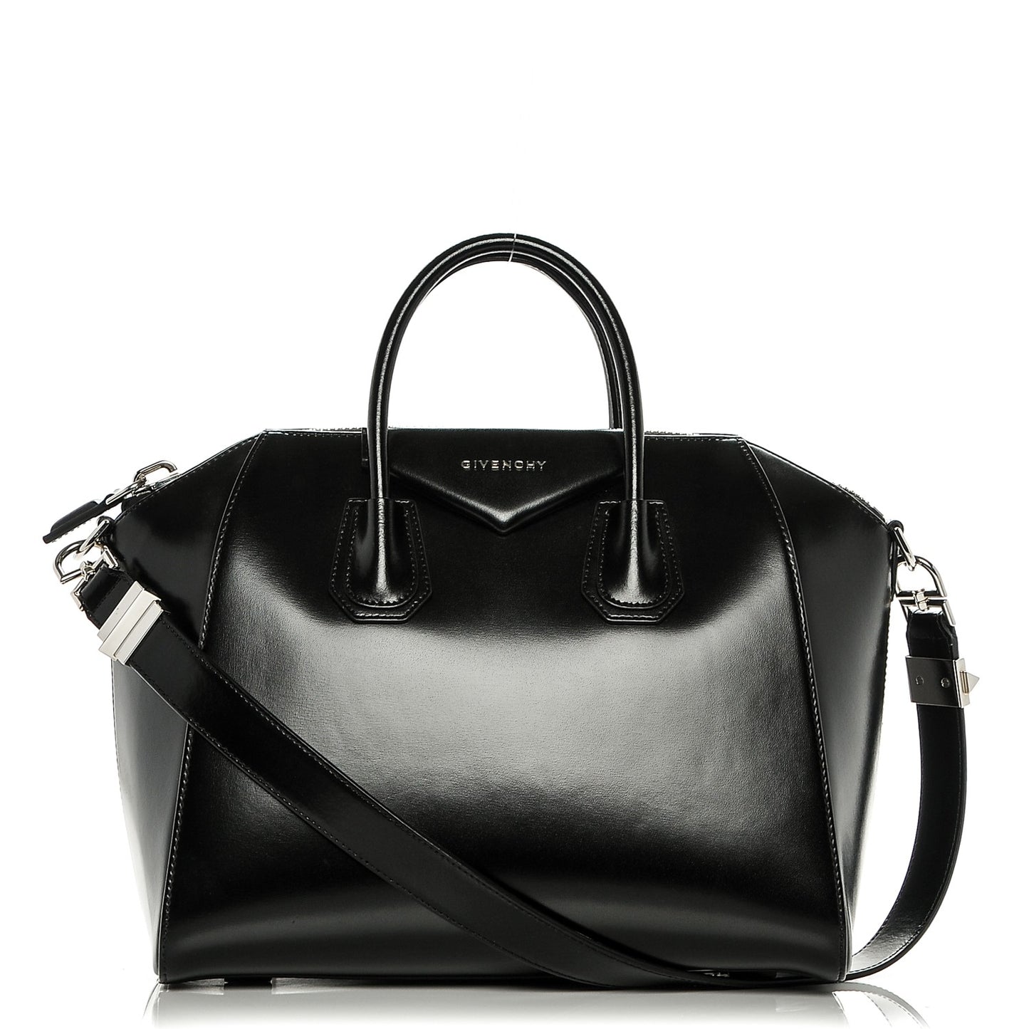 Shiny Lord Calfskin Medium Antigona Black