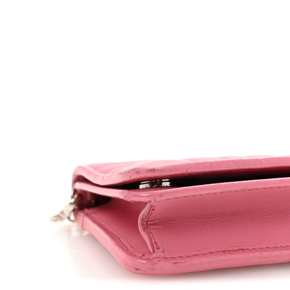 Prada Soft Calfskin Impunture Diagramme Chain Wallet Begonia 7 of 8