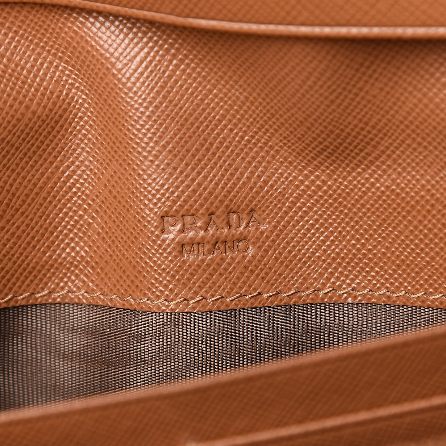Saffiano Metal Continental Flap Wallet Caramel