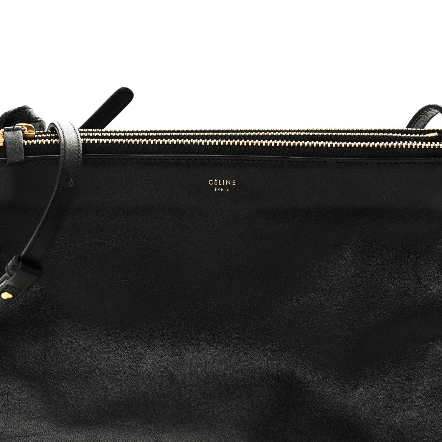 Celine Lambskin Large Trio Crossbody Bag Black 9 of 11