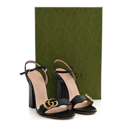 Gucci Lifford Calfskin GG Marmont Ankle Wrap 105mm Sandals 36.5 Black 12 of 12