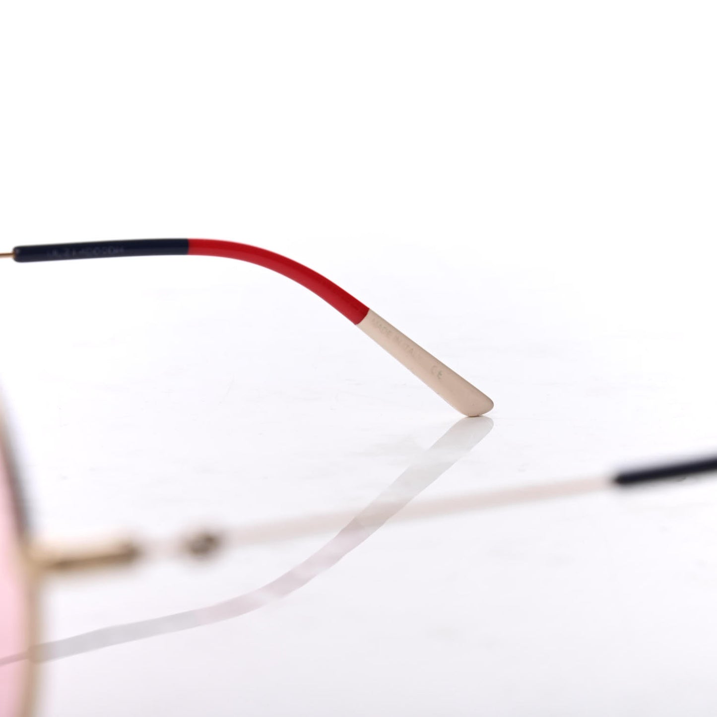 Round Sunglasses GG0395S Red Blue White