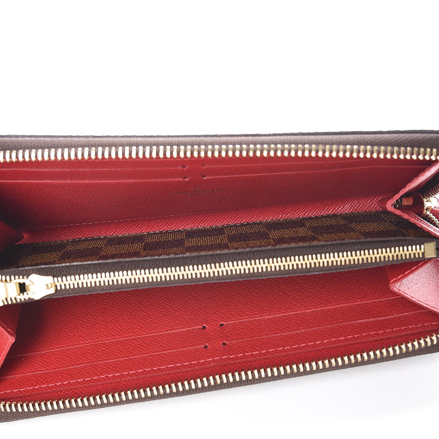 Damier Ebene Clemence Wallet Cherry