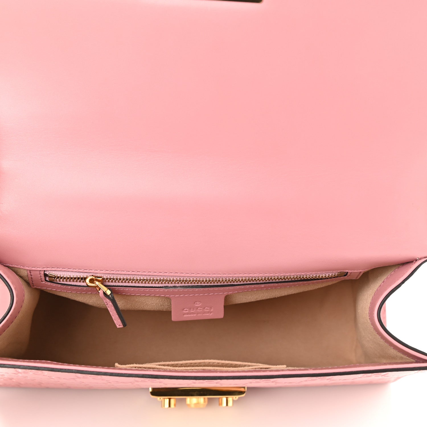 Gucci Guccissima Signature Medium Padlock Shoulder Bag Rose Baby Candy 5 of 10