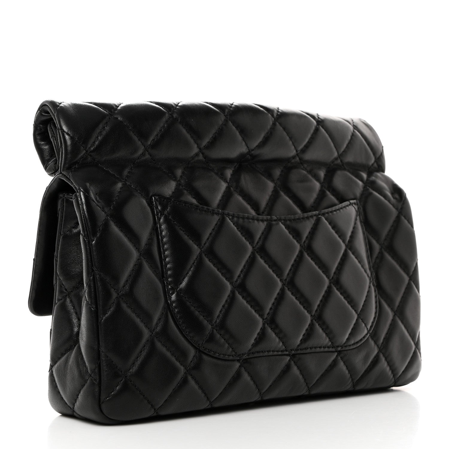 Chanel Lambskin Quilted Large Roll 2.55 Reissue Clutch Black 3 of 8