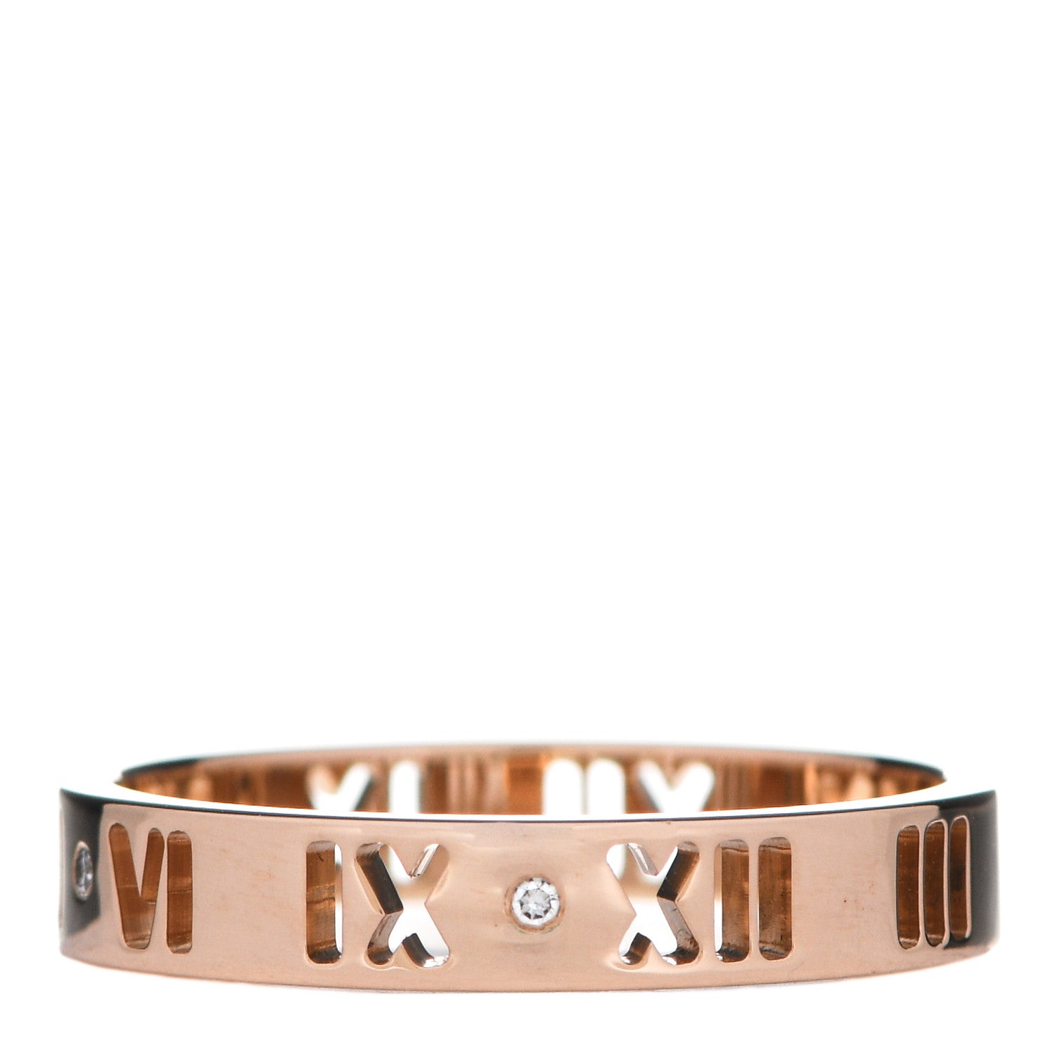 Tiffany 18K Rose Gold Diamond Atlas Pierced Ring 54 7 1 of 5