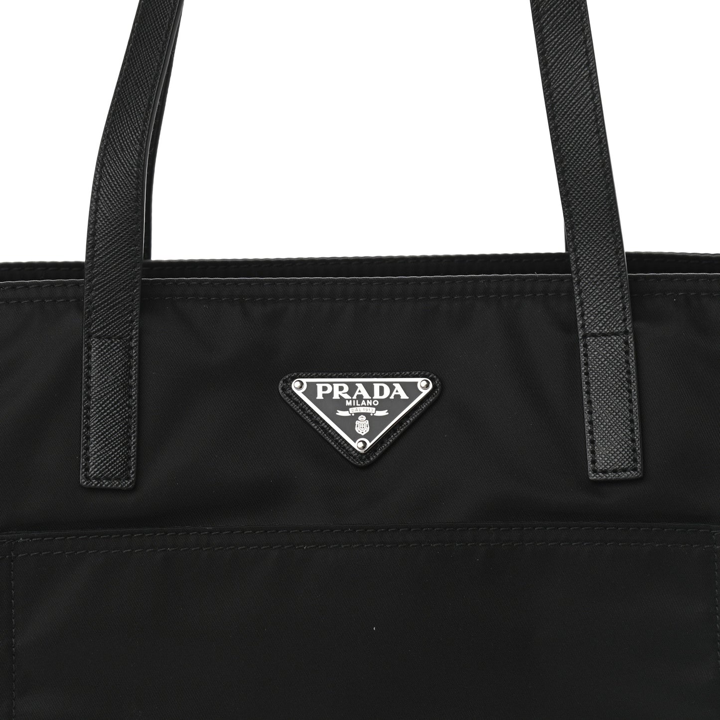 Tessuto Nylon Vela Saffiano Tote Black