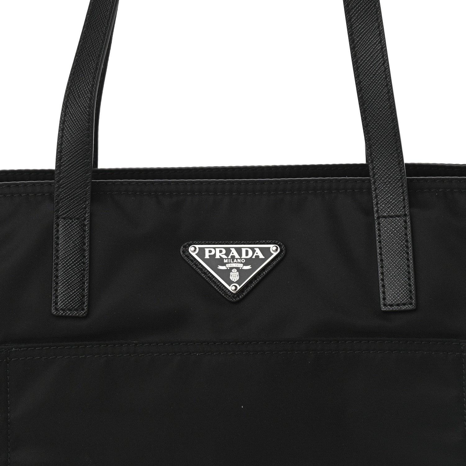 Prada Tessuto Nylon Vela Saffiano Tote Black 6 of 8