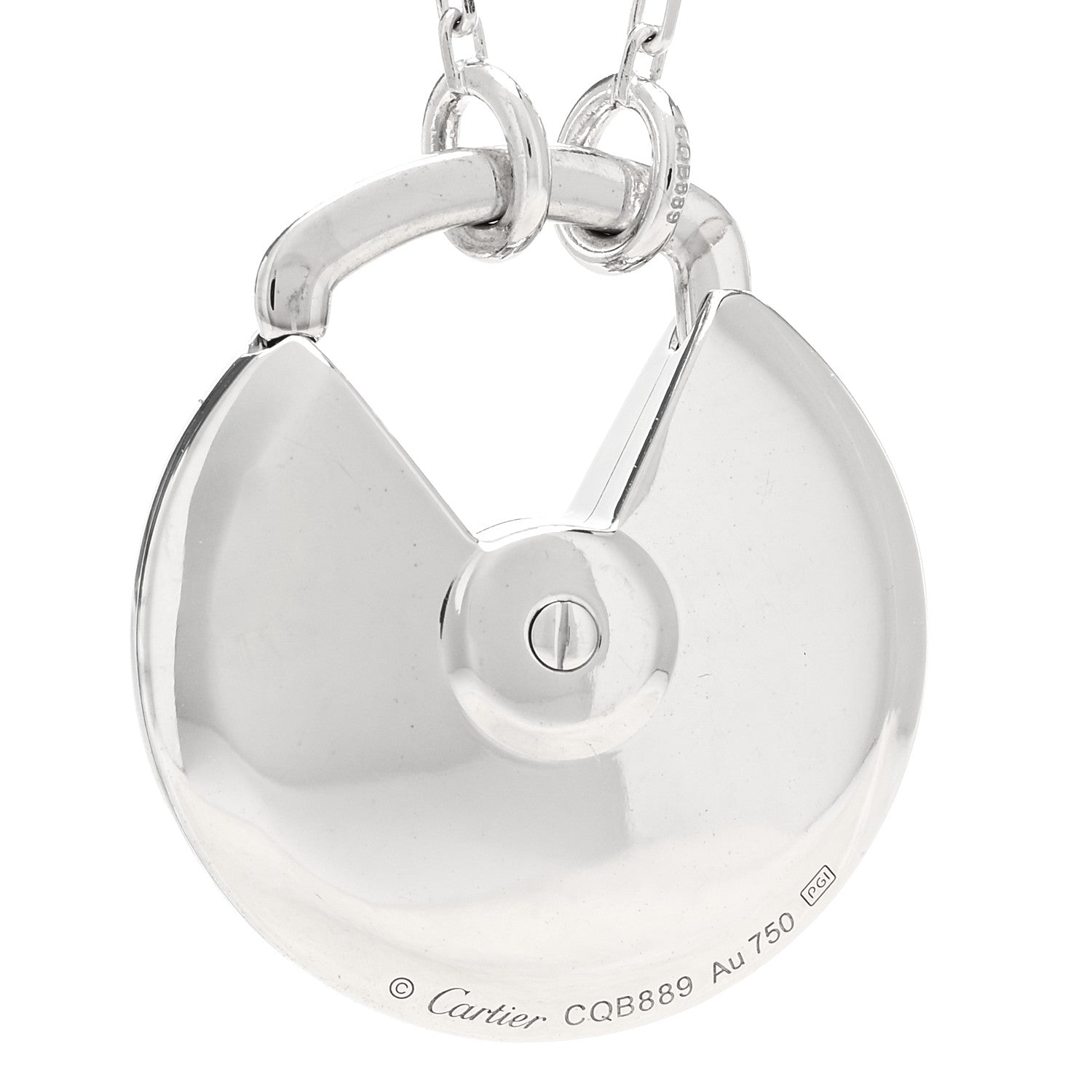 Cartier 18K White Gold Diamond SM Amulette de Cartier Pendant Necklace 3 of 4