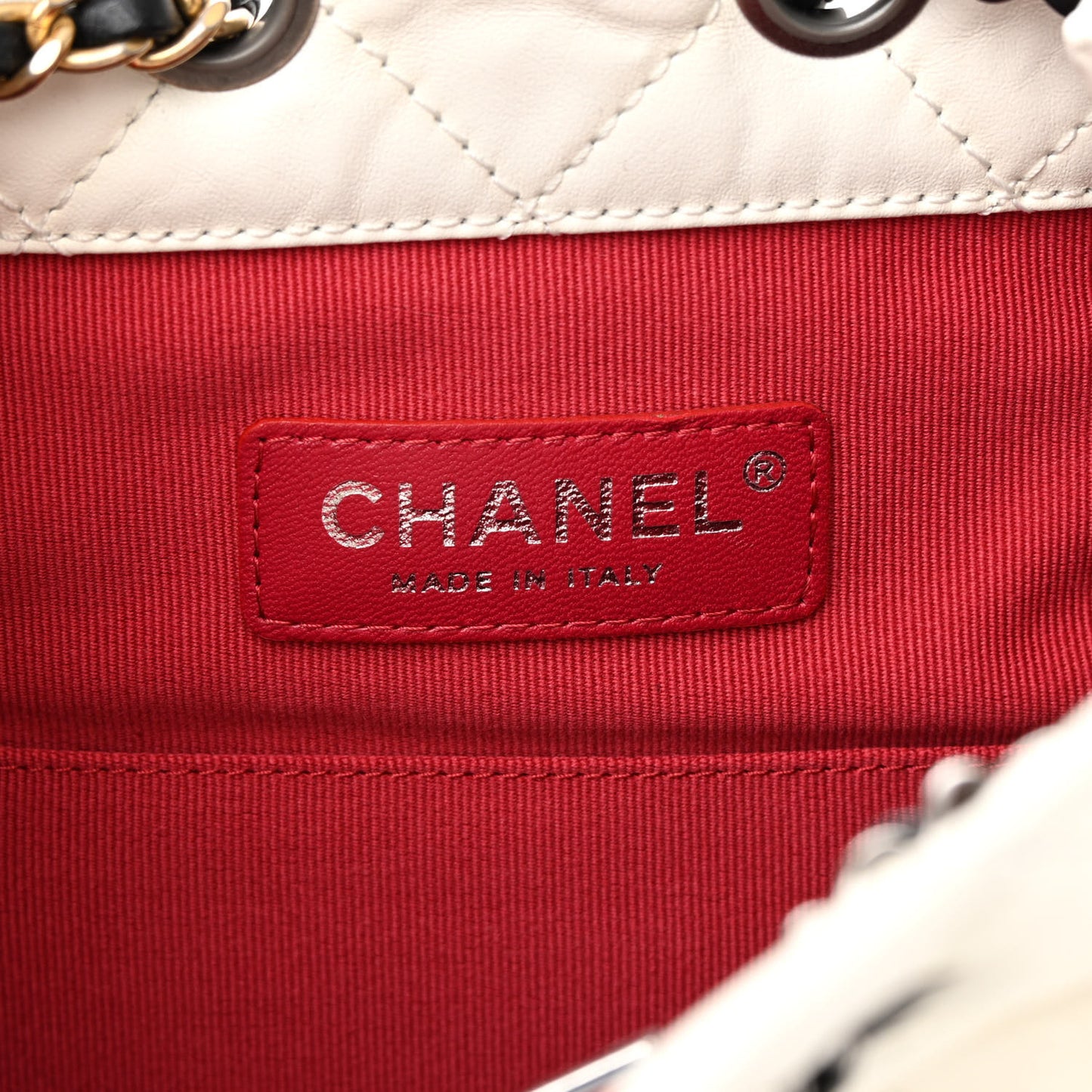 Aged Calfskin Quilted Small Gabrielle Backpack Black White