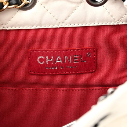 Chanel Aged Calfskin Quilted Small Gabrielle Backpack Black White 6 of 13