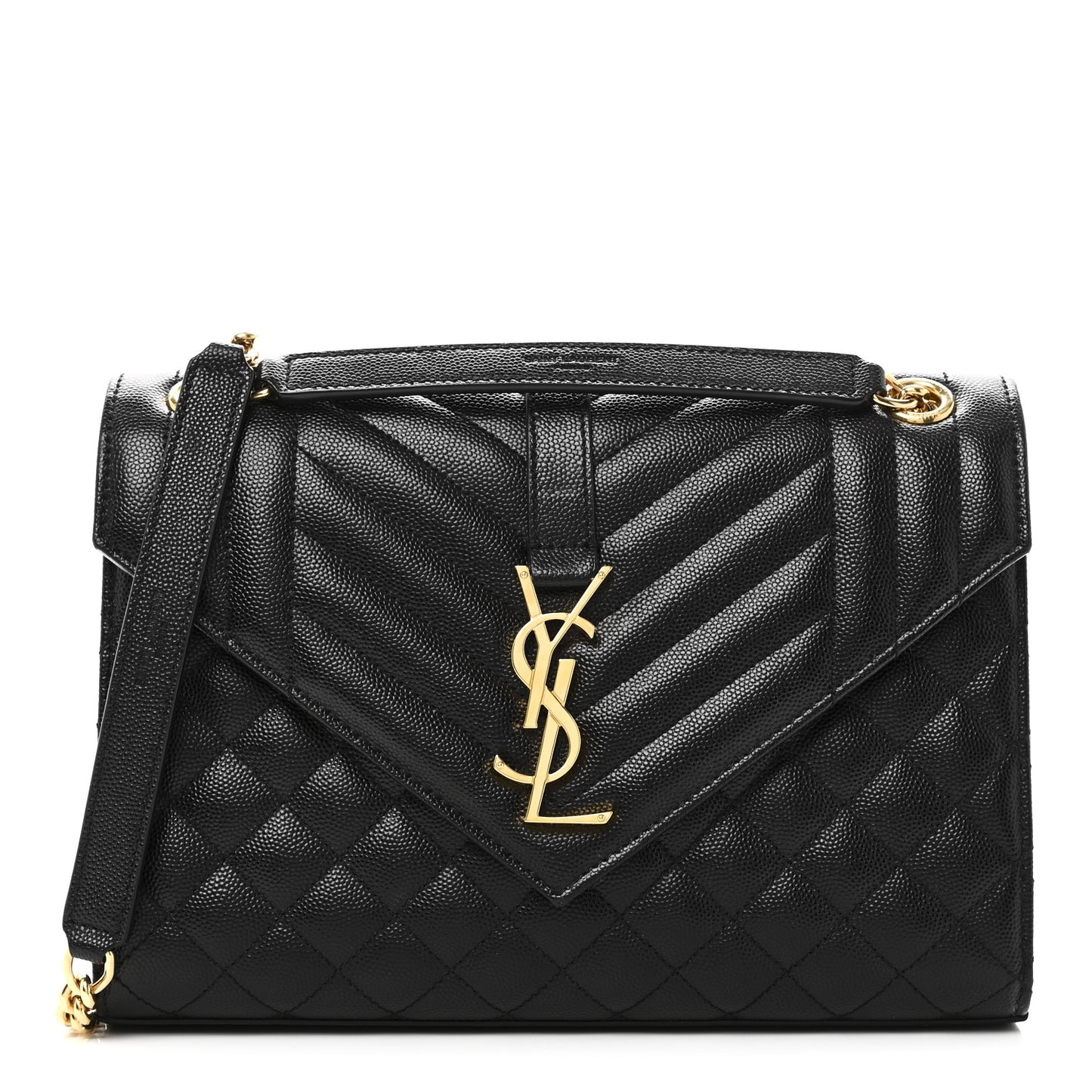 Grain De Poudre Textured Mixed Matelasse Triquilt Medium Monogram Satchel Black