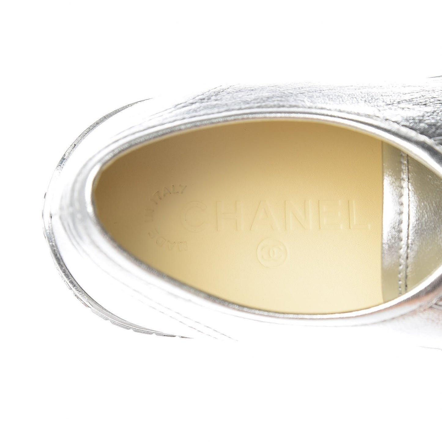 Laminated Lambskin Sneakers 40 Silver