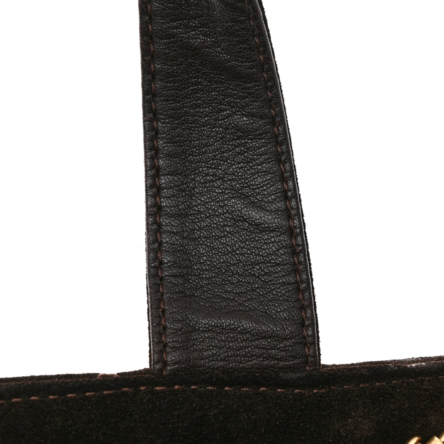 Suede Quilted Shopping Tote Brown