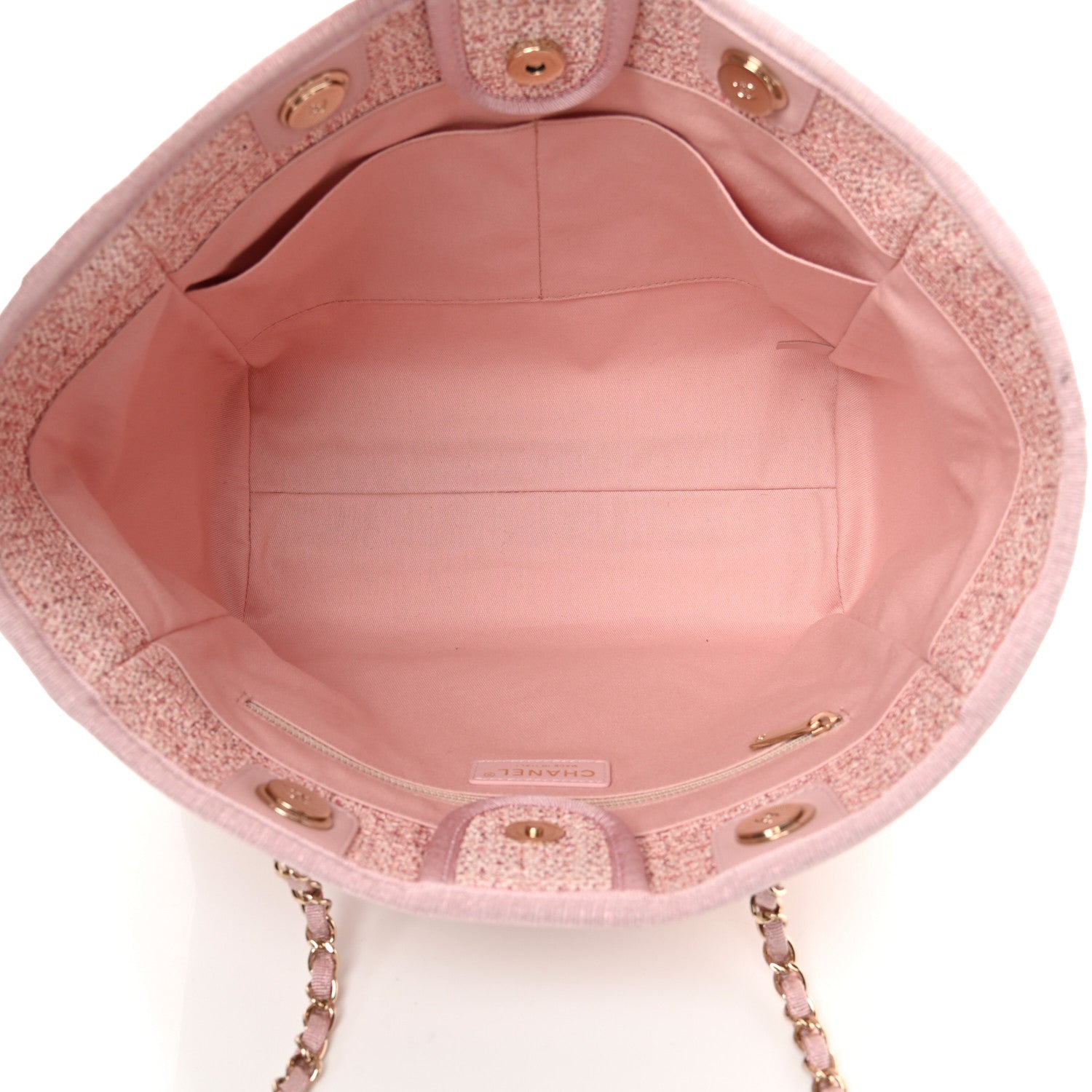 Chanel Lurex Boucle Small Deauville Tote Pink 5 of 11