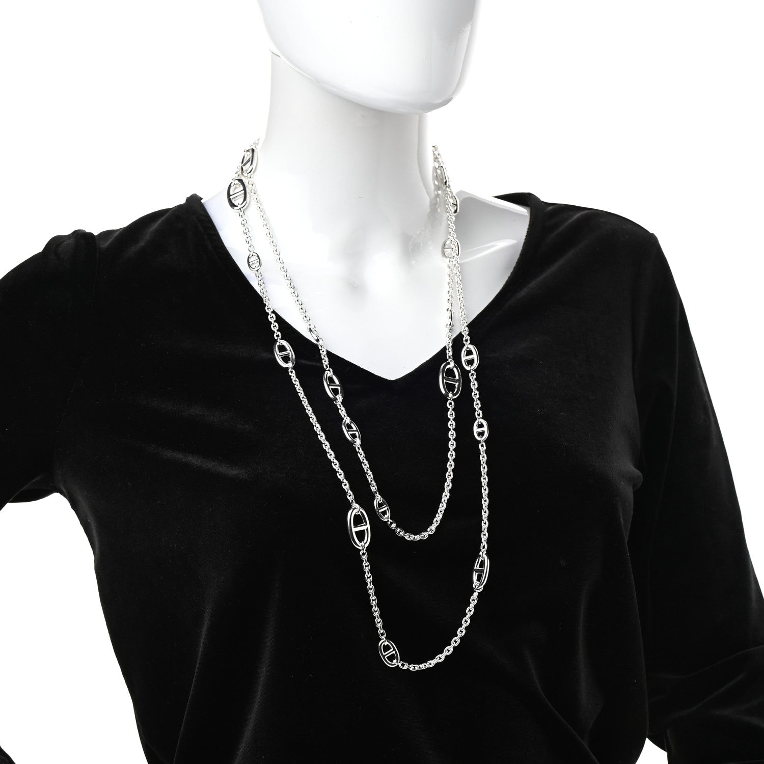 Hermes Sterling Silver Farandole Necklace 160 2 of 4