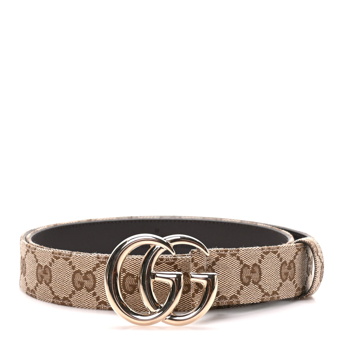 Gucci GG Supreme Monogram Flat Double G 30mm Belt 100 40 Beige Ebony New Acero 1 of 4