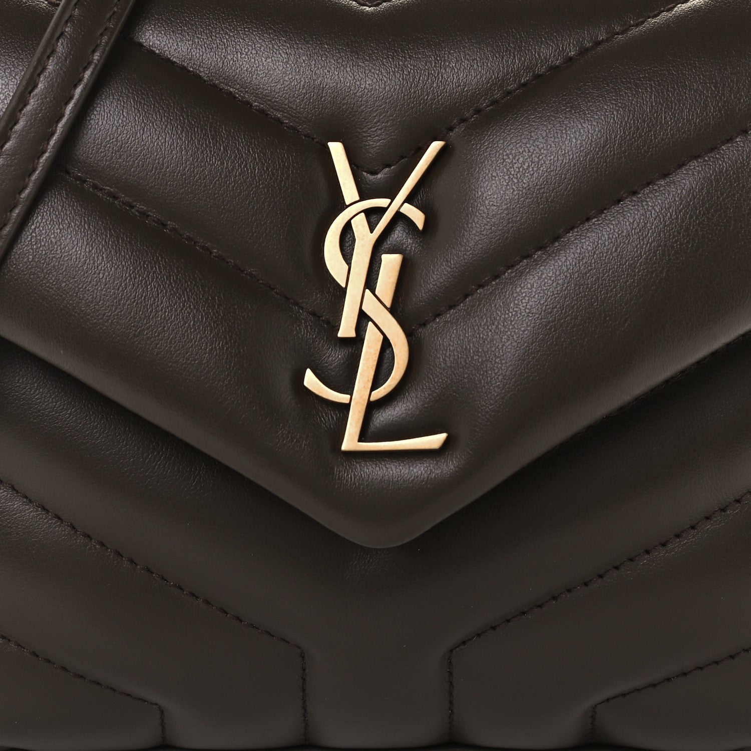 Saint Laurent Calfskin Y Quilted Monogram Toy Loulou Crossbody Bag Earth 9 of 12