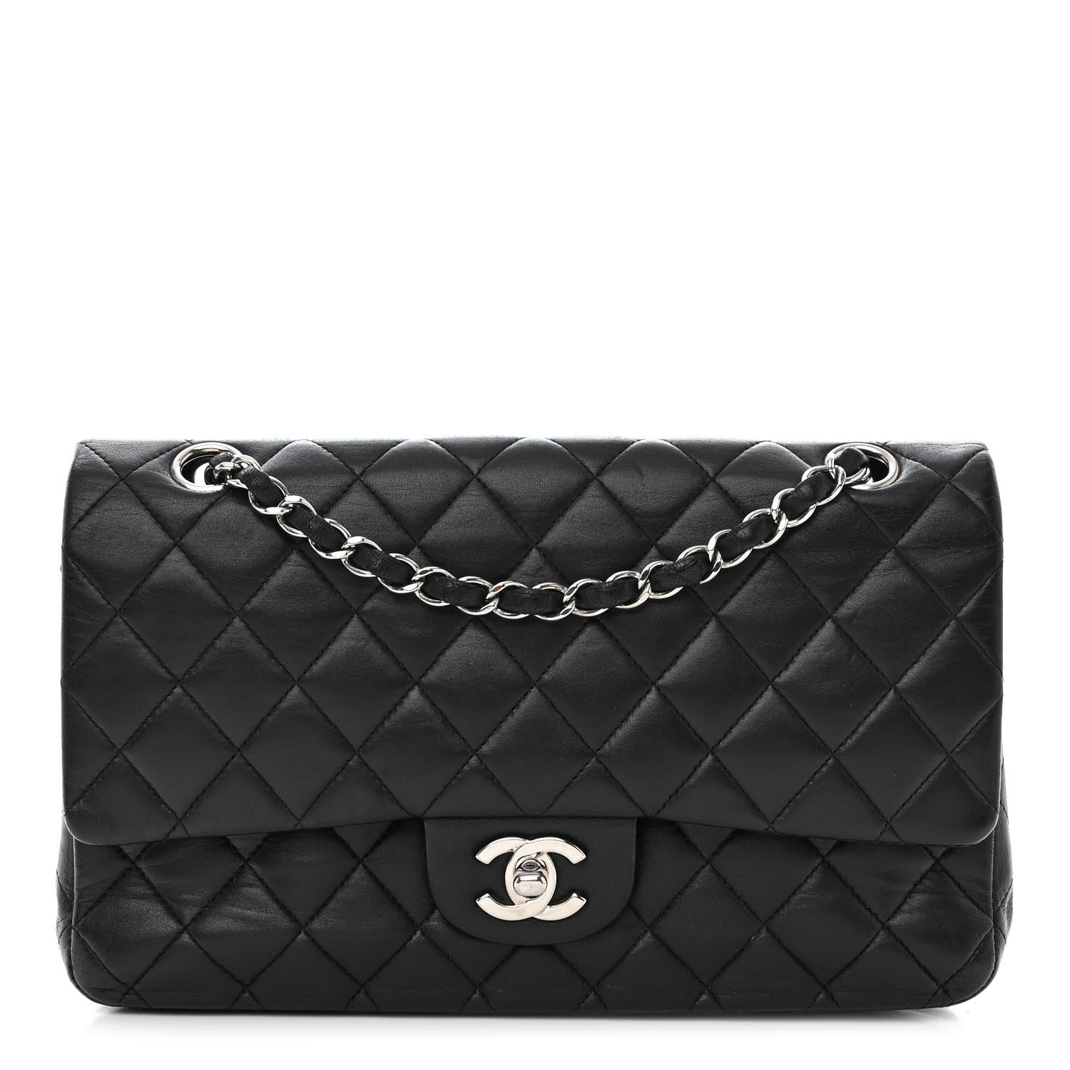 Chanel Lambskin Quilted Medium Double Flap Black 1 of 15