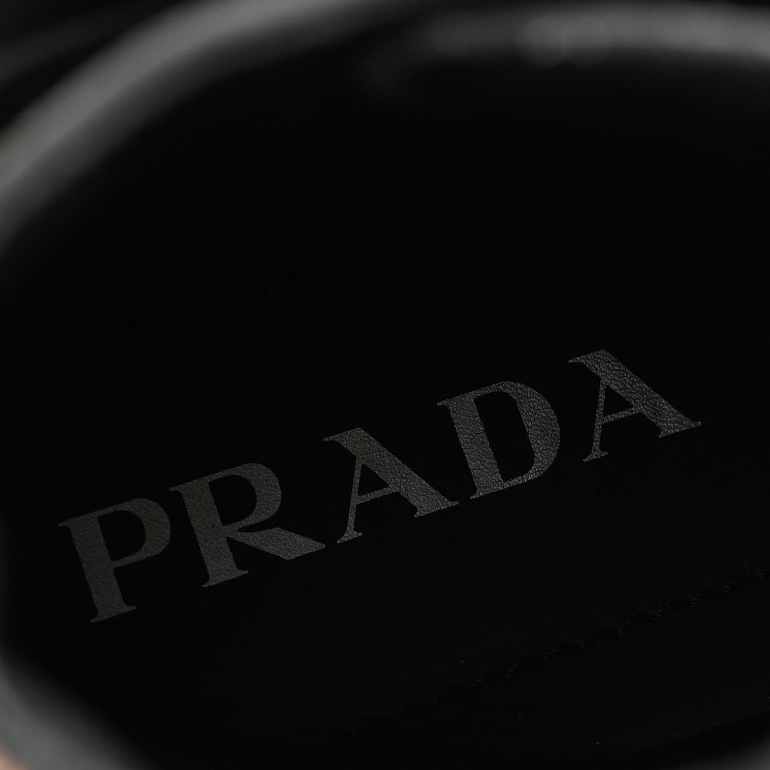 Prada Spazzolato Rois Re-Nylon Metal Triangle Logo Monolith Pouch Pocket 55mm Boots 37 Black 6 of 8