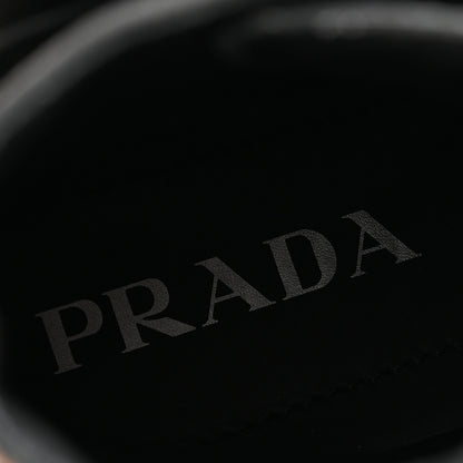 Prada Spazzolato Rois Re-Nylon Metal Triangle Logo Monolith Pouch Pocket 55mm Boots 37 Black 6 of 8
