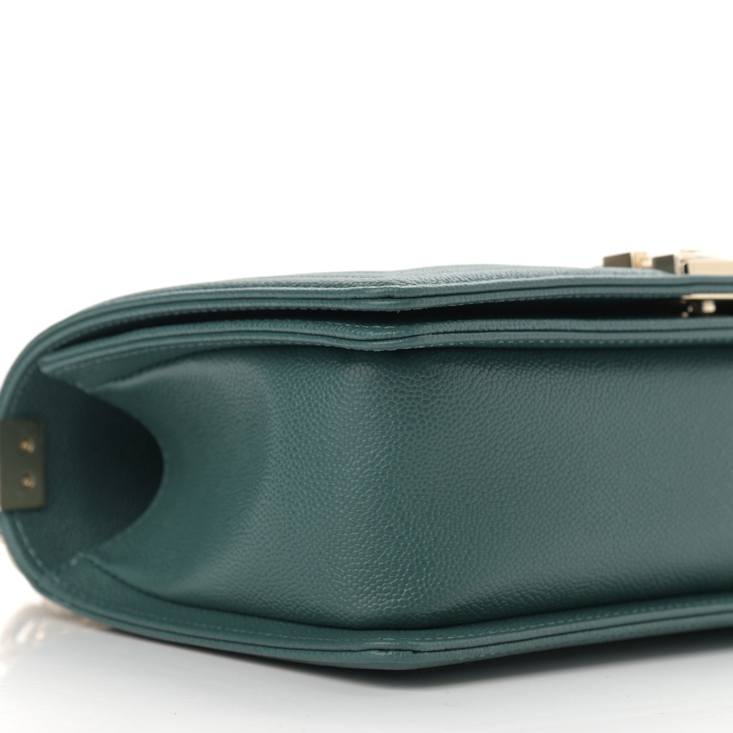 Chanel Caviar Quilted Medium Boy Flap Dark Green 9 of 10