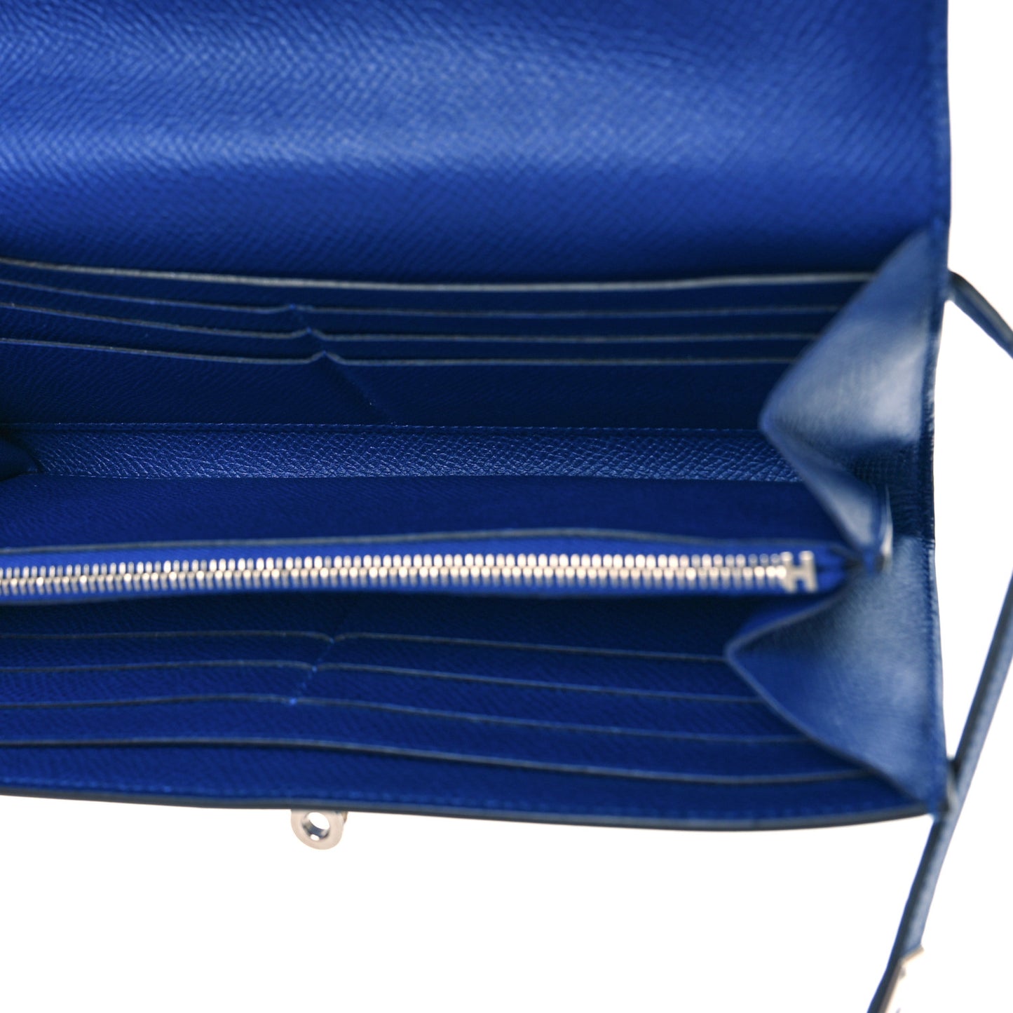 Epsom Kelly Longue Wallet Bleu Saphir