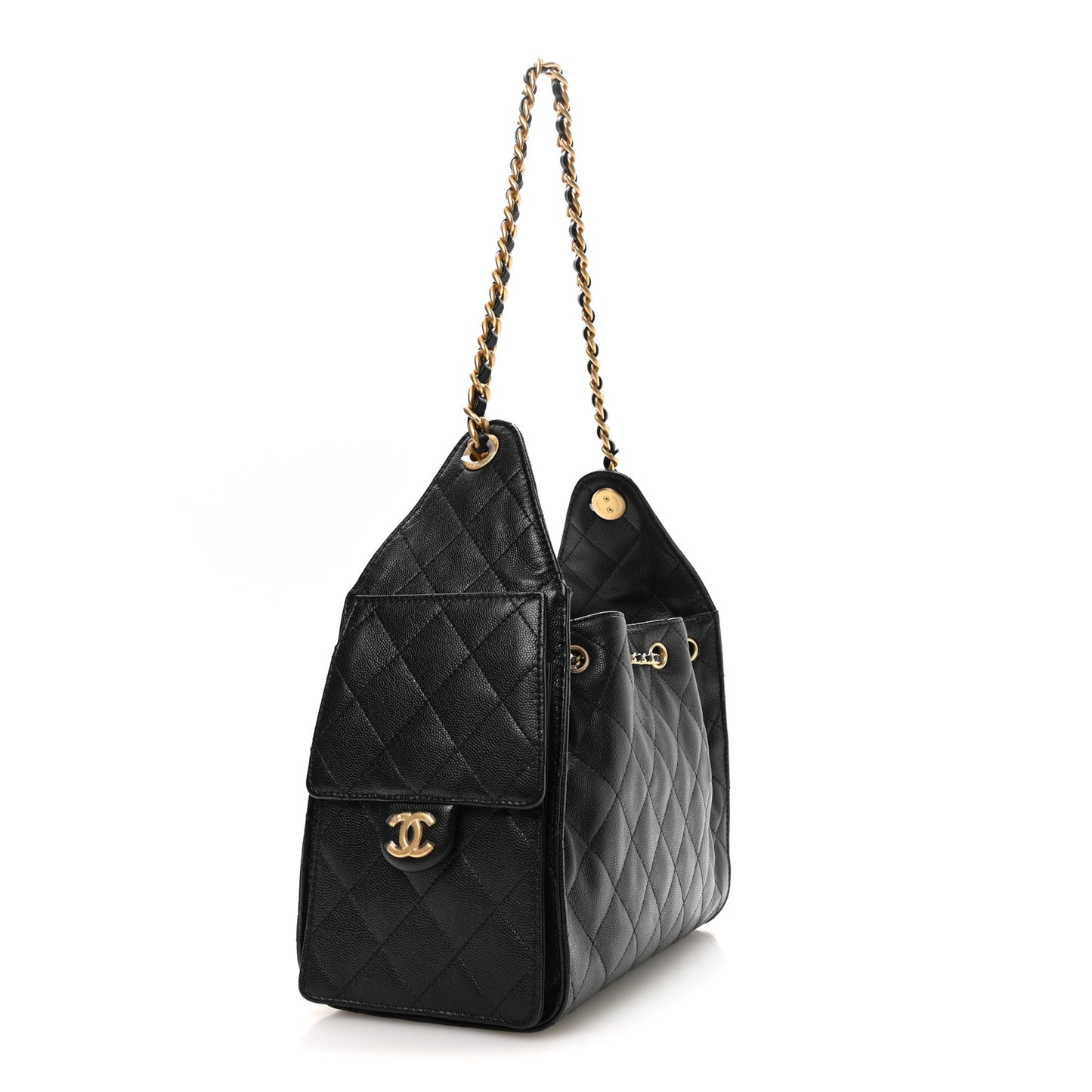 Caviar Quilted Small Chanel 25 Handbag Black