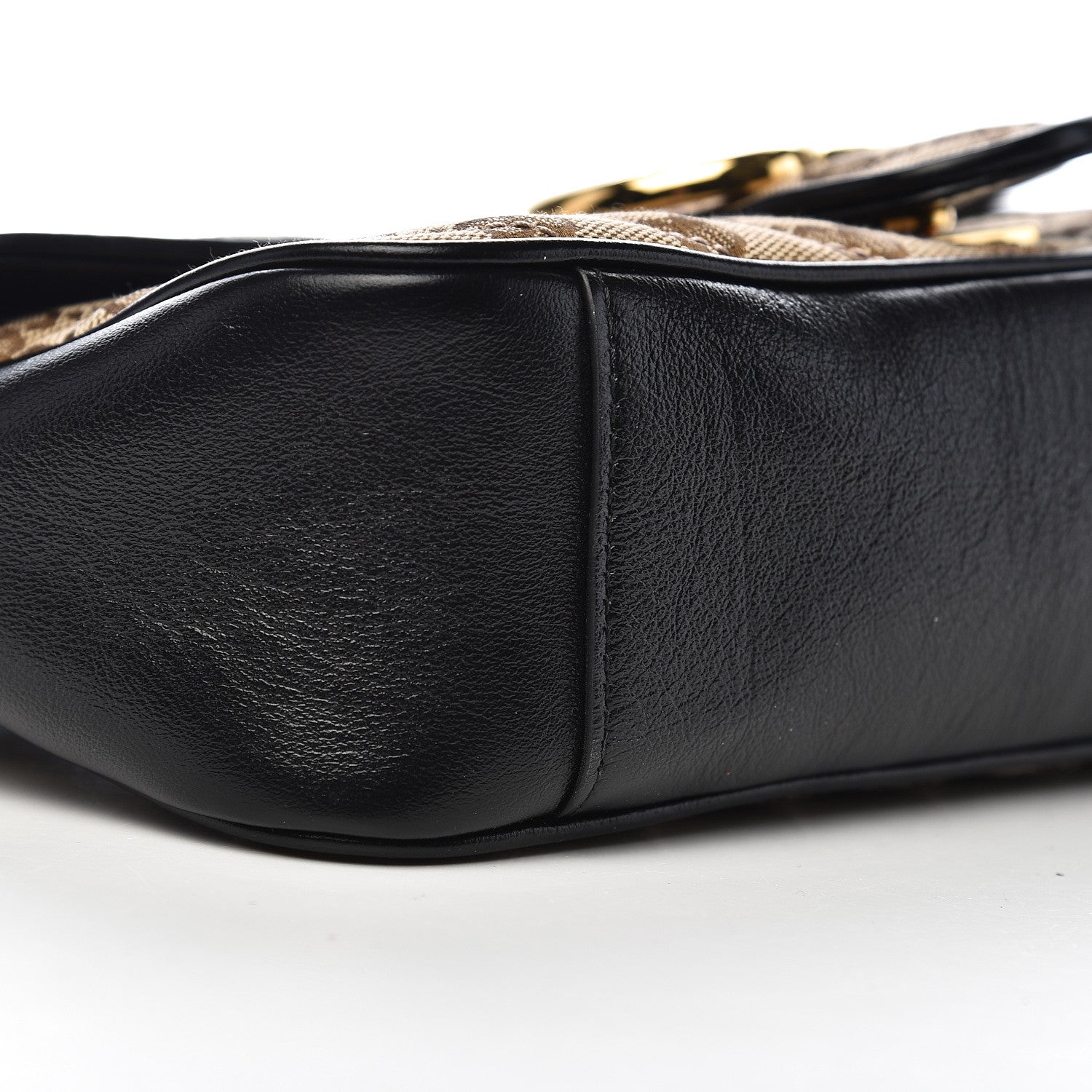 Gucci Monogram Matelasse Diagonal Small GG Marmont Shoulder Bag Beige Black 12 of 14