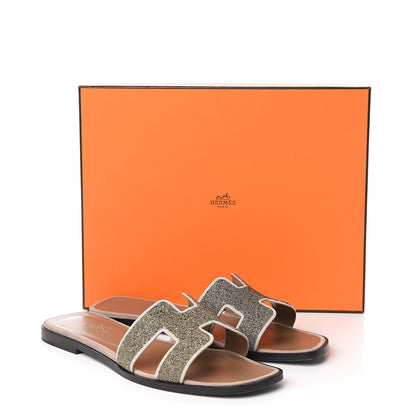 Hermes Suede Goatskin Crystal Powder Oran Sandals 38.5 9 of 9