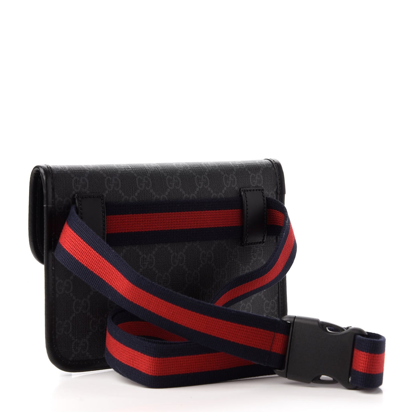 GG Supreme Monogram Web Slim Belt Bag Black Grey