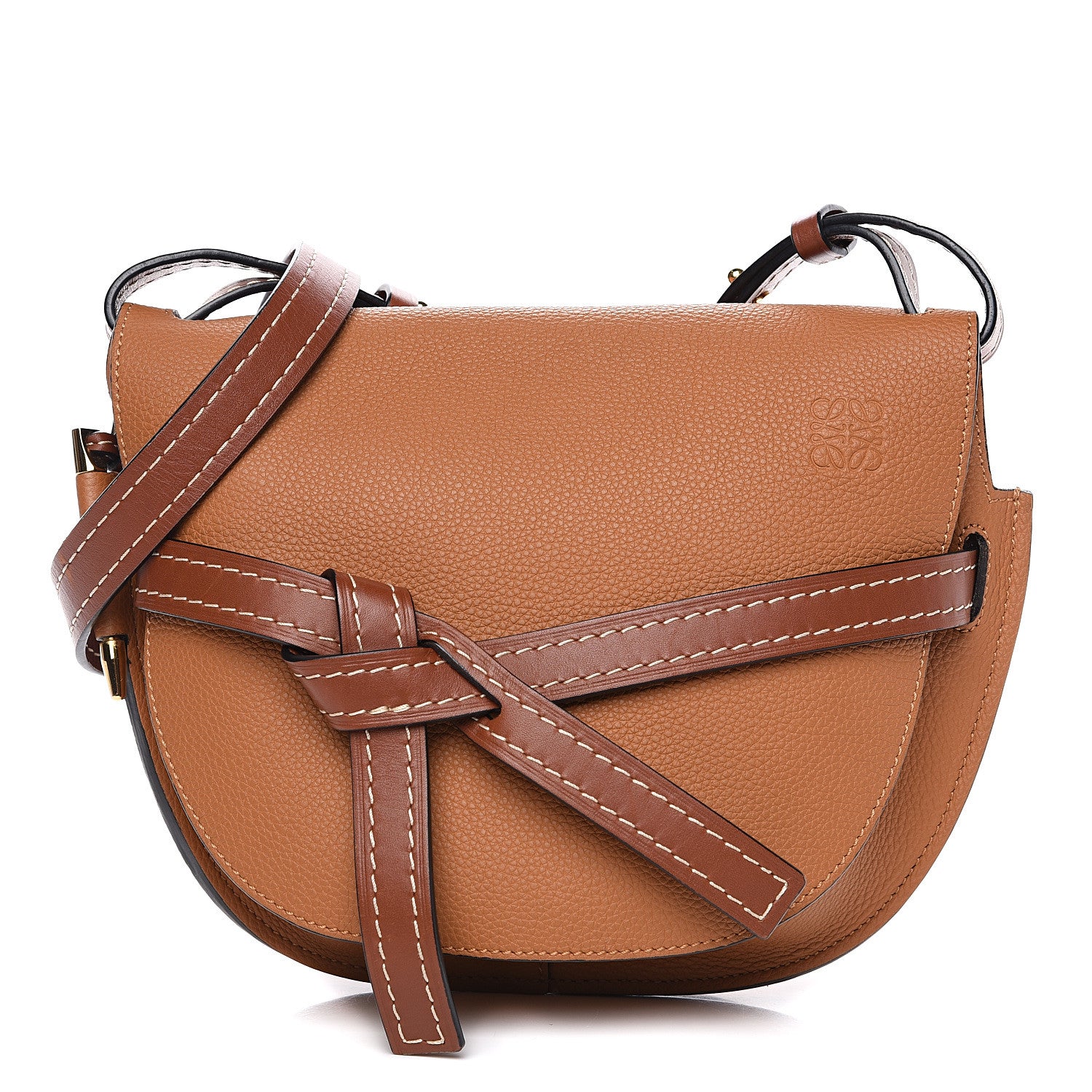 Loewe Grained Calfskin Small Gate Crossbody Bag Caramel Pecan 1 of 10
