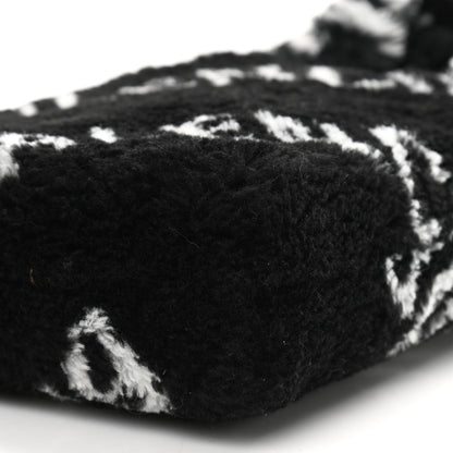 Balenciaga Faux Fur Diagonal Logo Everyday Phone Holder Tote Black White 9 of 9