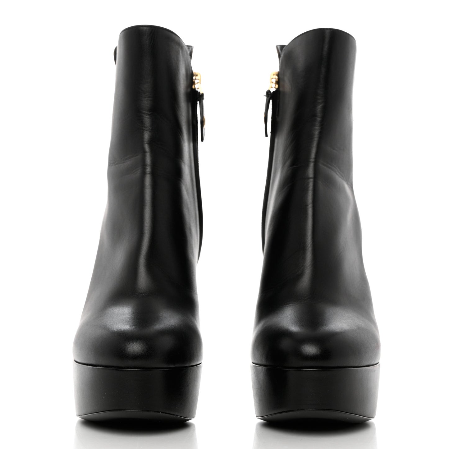 Calfskin Monogram Afterglow Platform Ankle Boots 39.5 Black